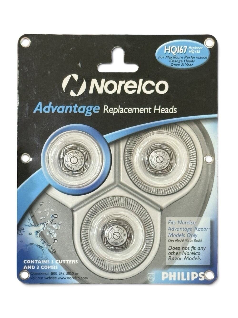 Philips Norelco Advantage Replacement Heads HQ167 HQ156 5000/6000 Series Sealed
